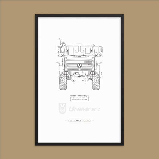 Unimog, clean blueprint - Matte Framed poster