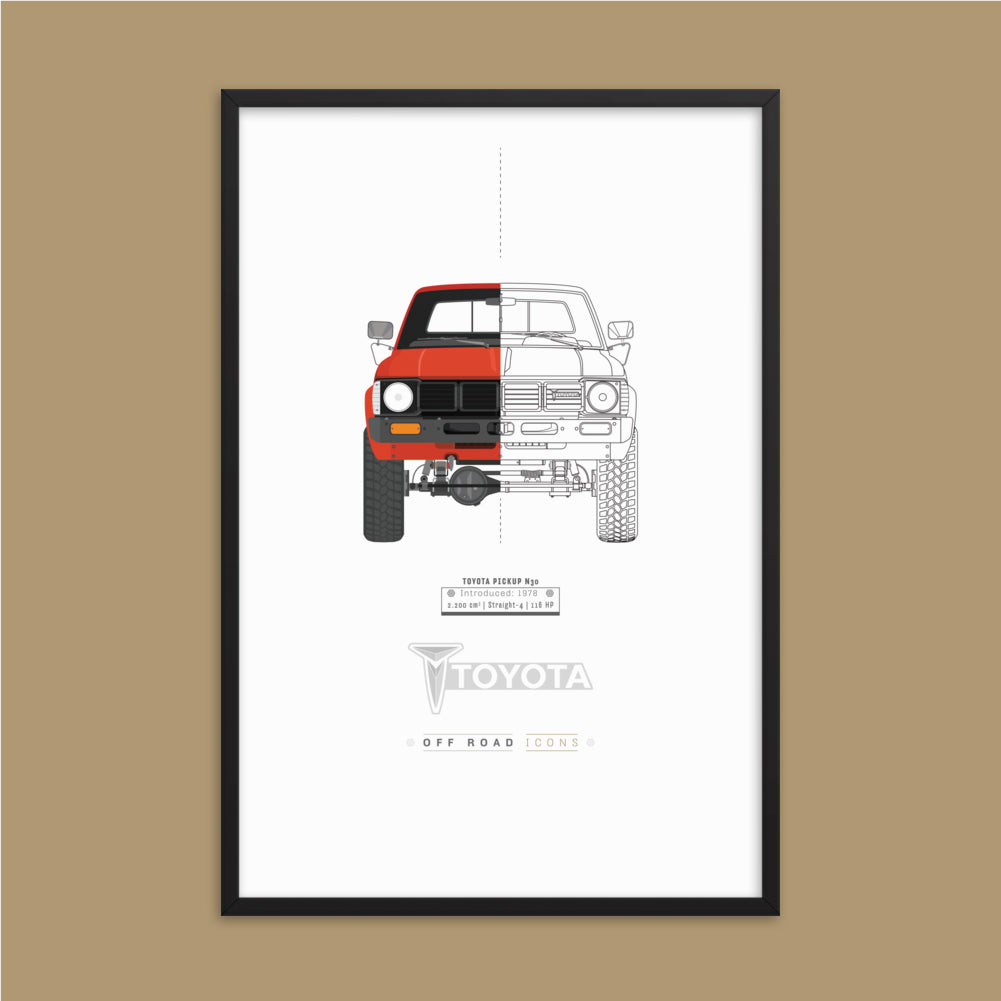 N30 pickup, split view - Matte Framed poster
