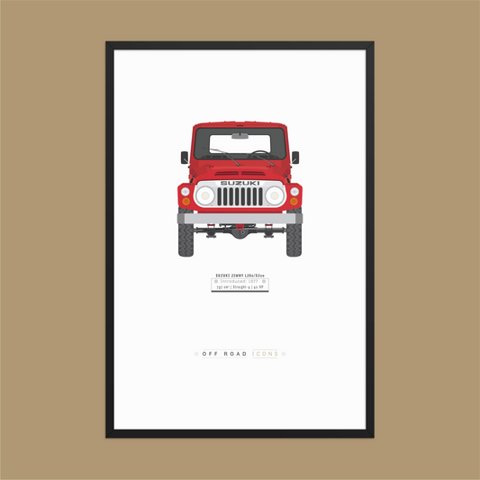 Jimny LJ80, Panama Red - Matte Framed poster