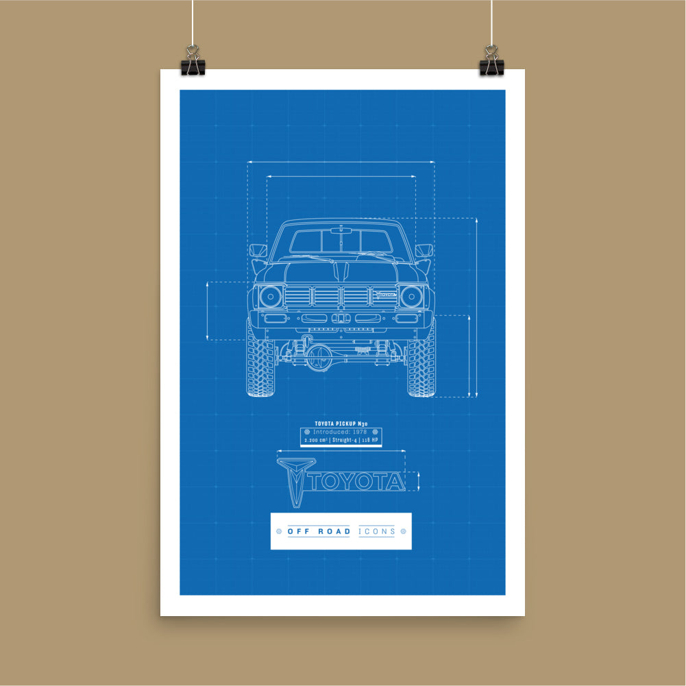 N30 pickup, blueprint - Matte Poster