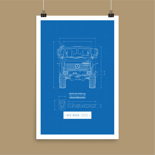 Unimog, blueprint - Matte Poster