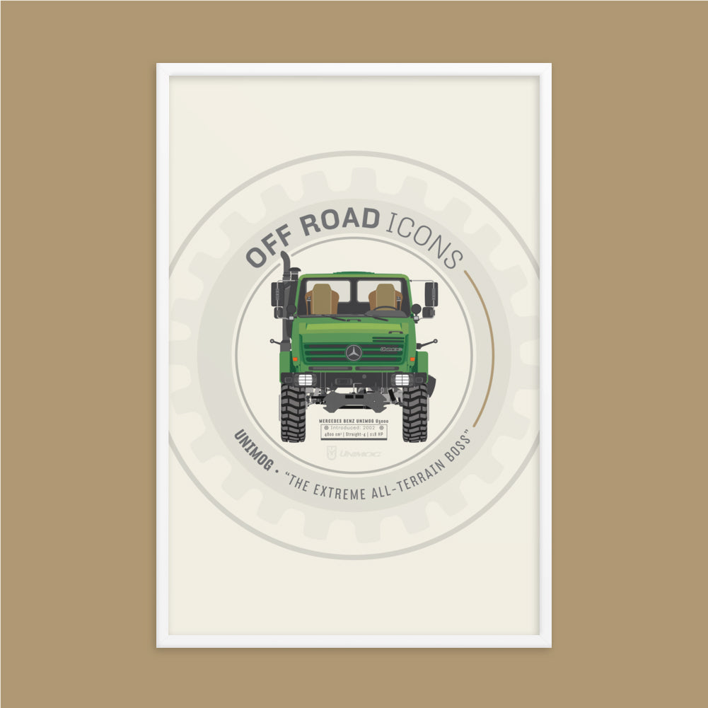 Unimog, wheel badge - Matte Framed poster