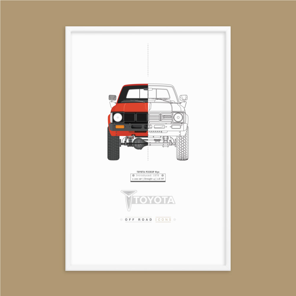 N30 pickup, split view - Matte Framed poster