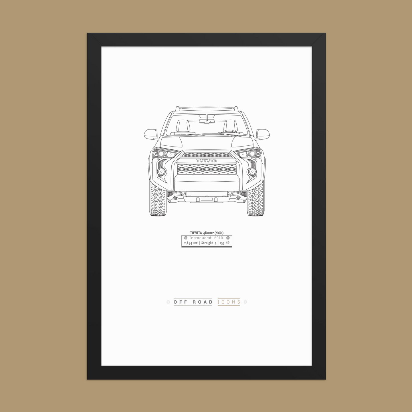 4Runner, Clean Blueprint - Matte Framed poster