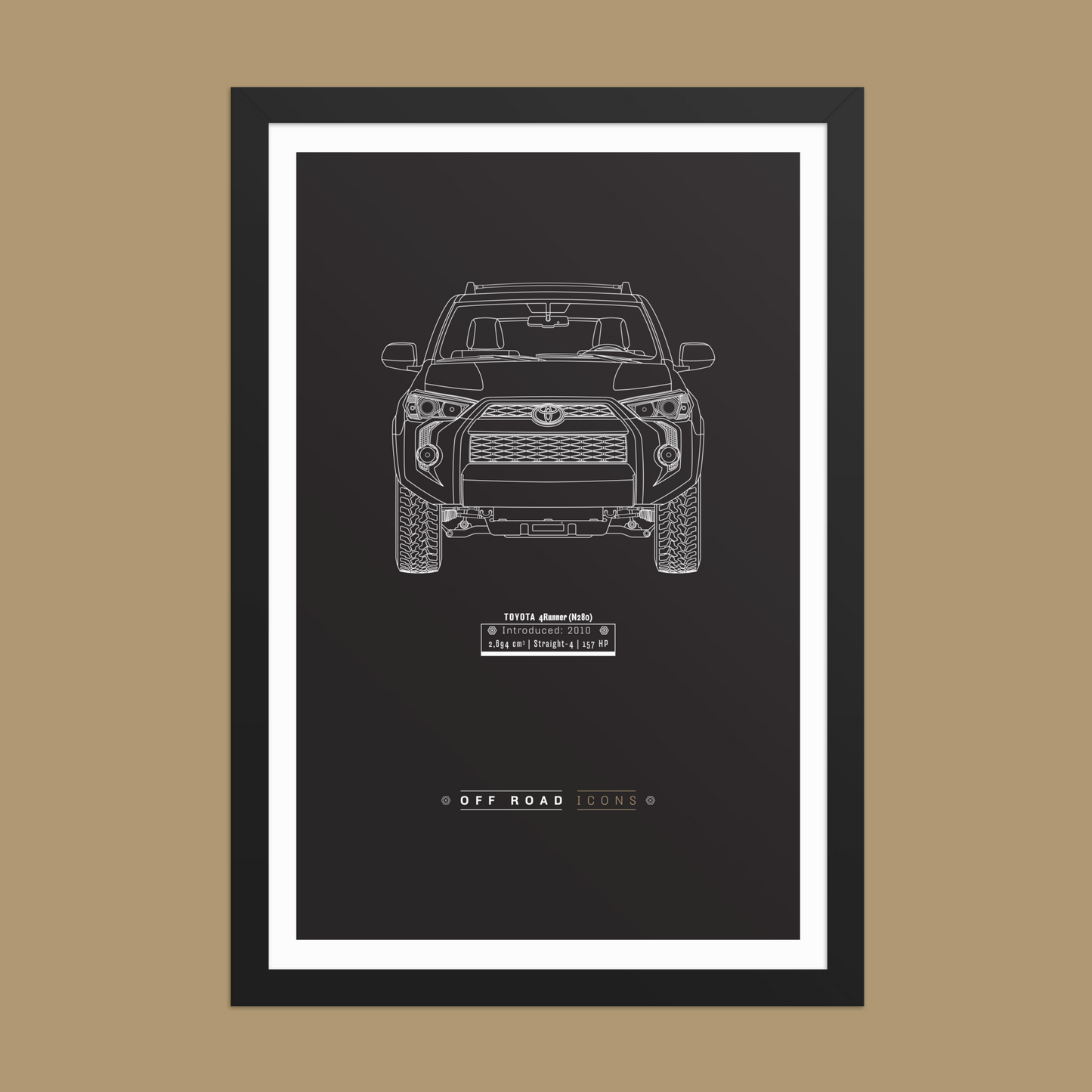 4Runner, dark blueprint - Matte Framed poster