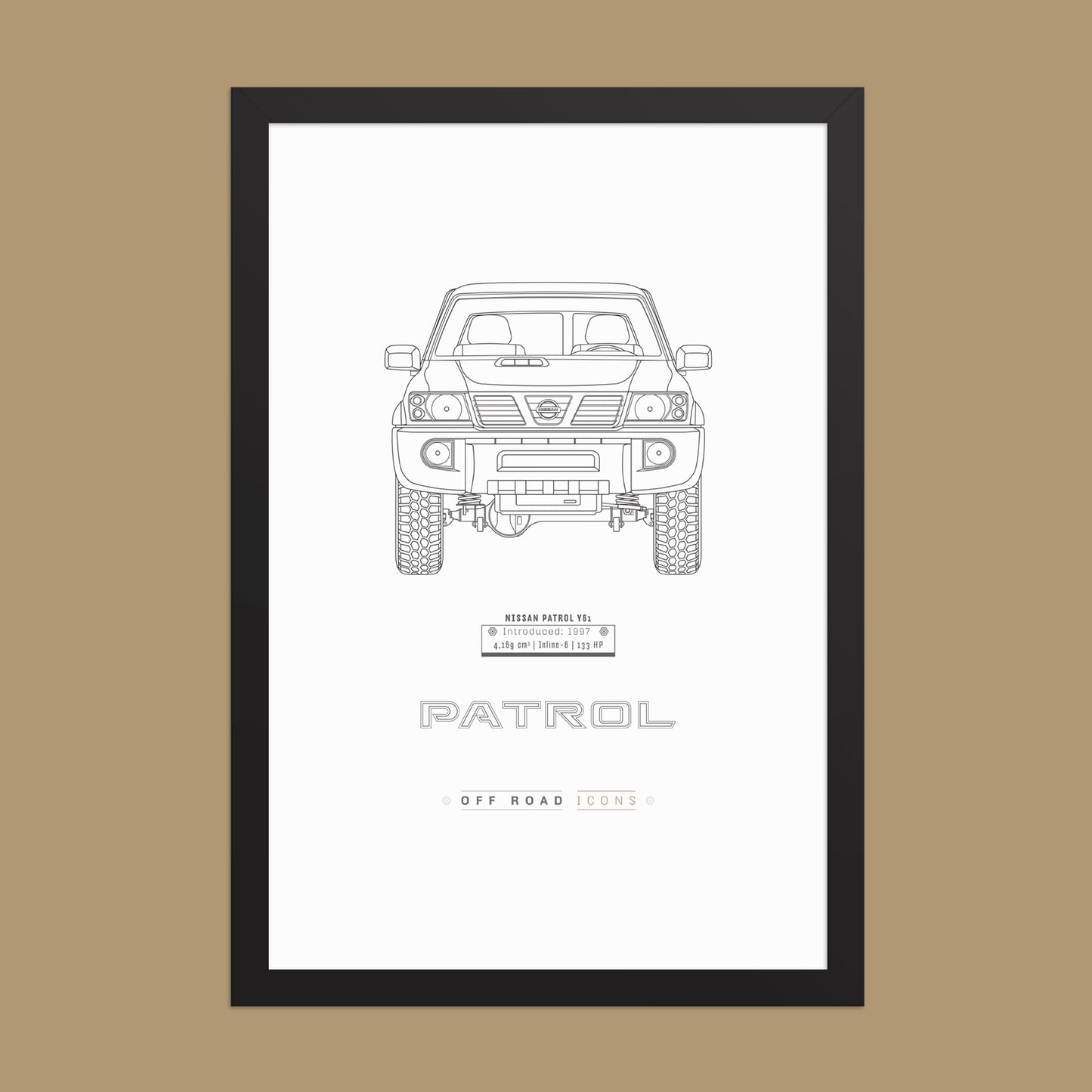 Patrol Y61, Clean Blueprint - Matte Framed poster