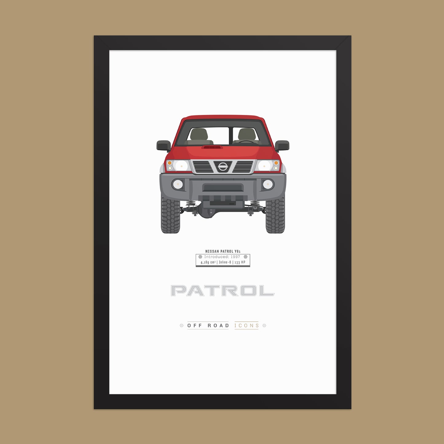 Patrol Y61, Red - Matte Framed poster