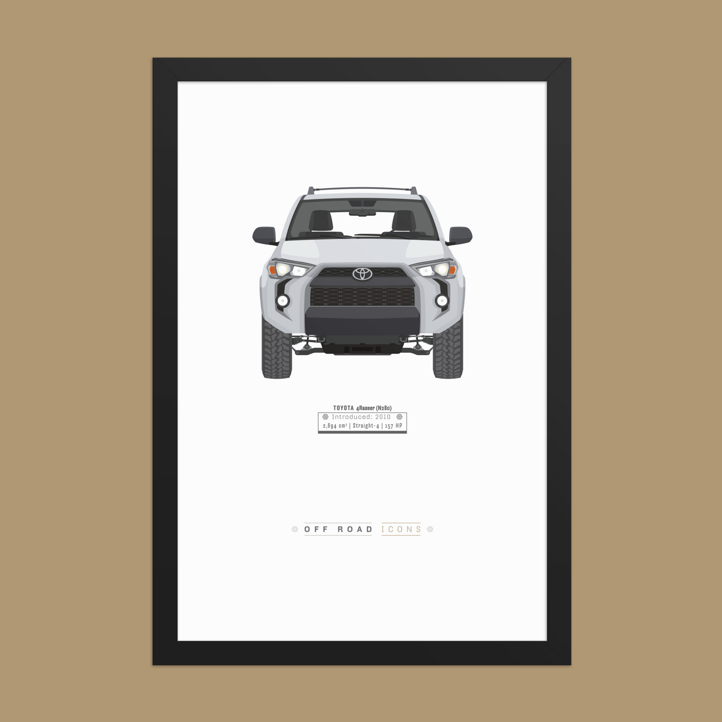 4Runner, Silver Metallic - Matte Framed poster