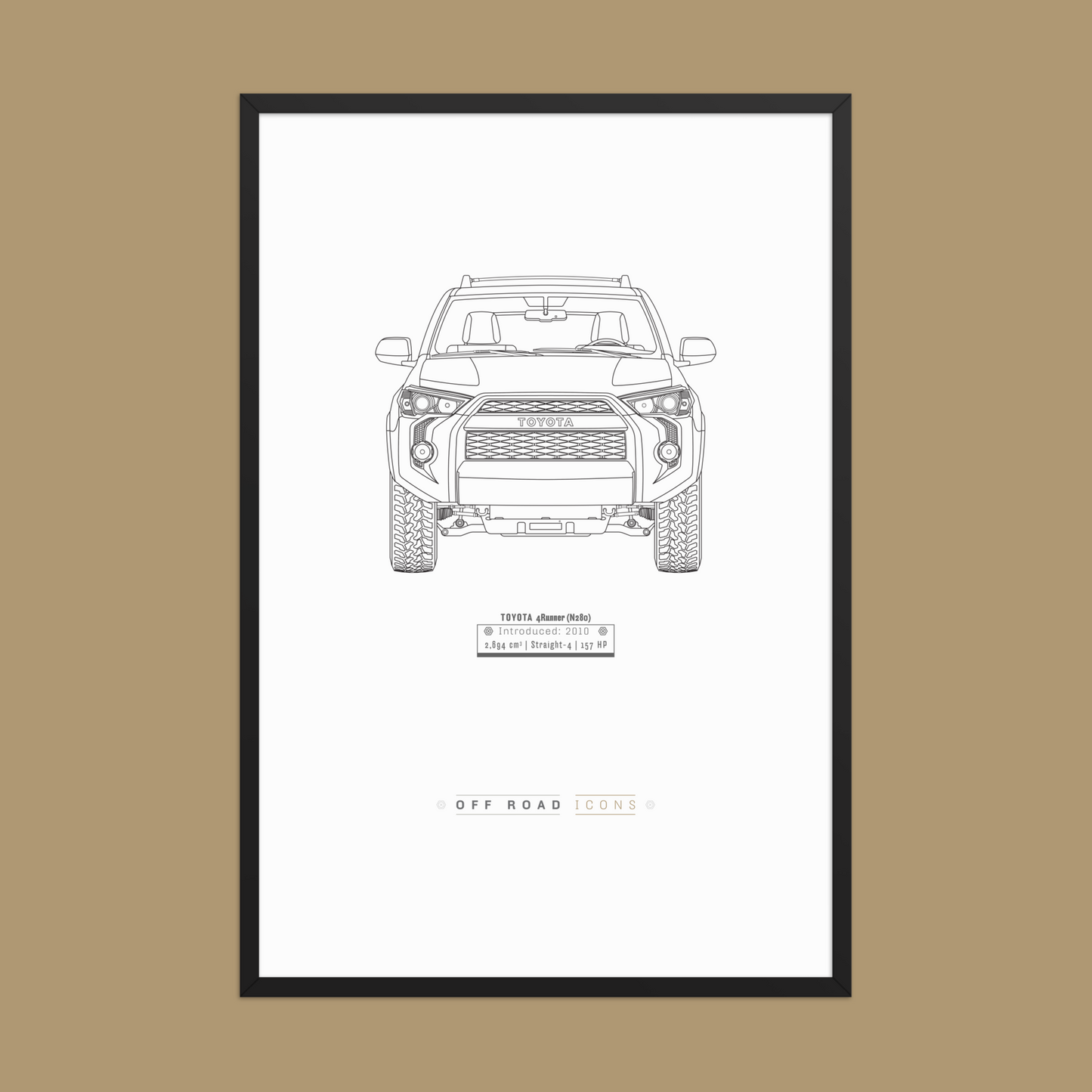 4Runner, Clean Blueprint - Matte Framed poster