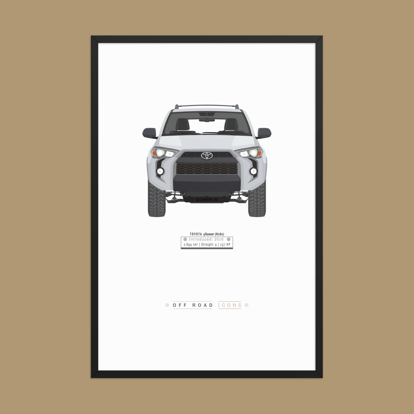 4Runner, Silver Metallic - Matte Framed poster