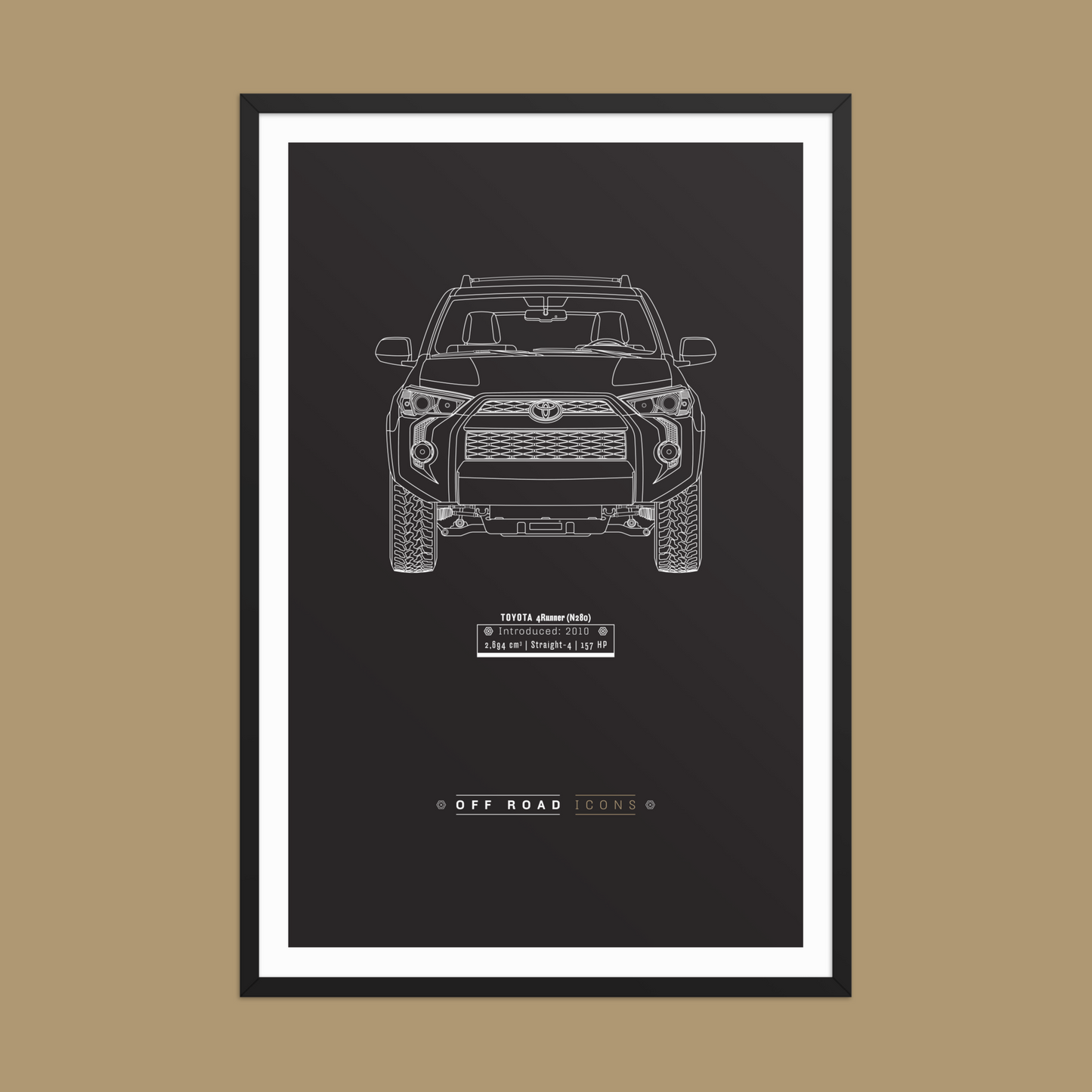 4Runner, dark blueprint - Matte Framed poster
