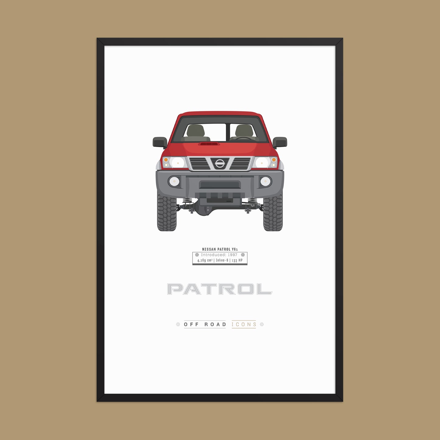 Patrol Y61, Red - Matte Framed poster