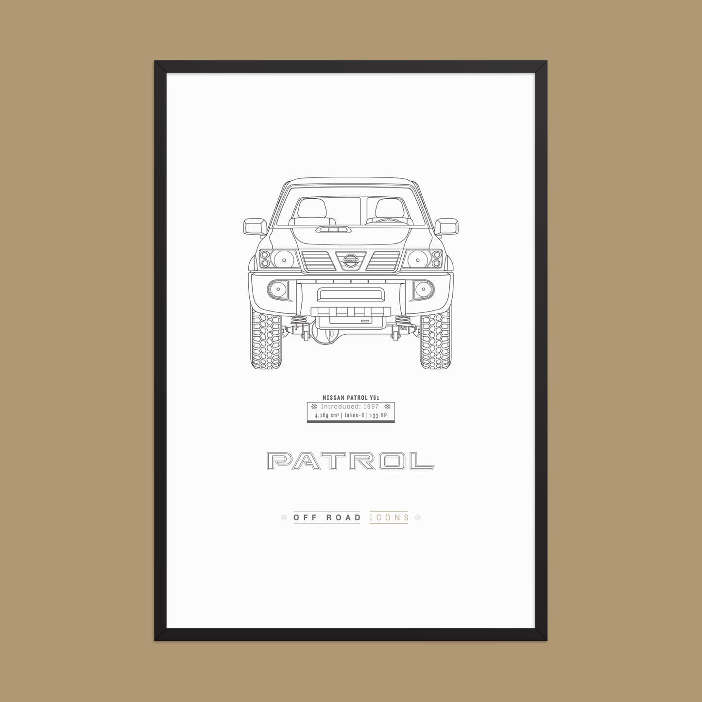 Patrol Y61, Clean Blueprint - Matte Framed poster