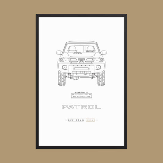 Patrol Y61, Clean Blueprint - Matte Framed poster