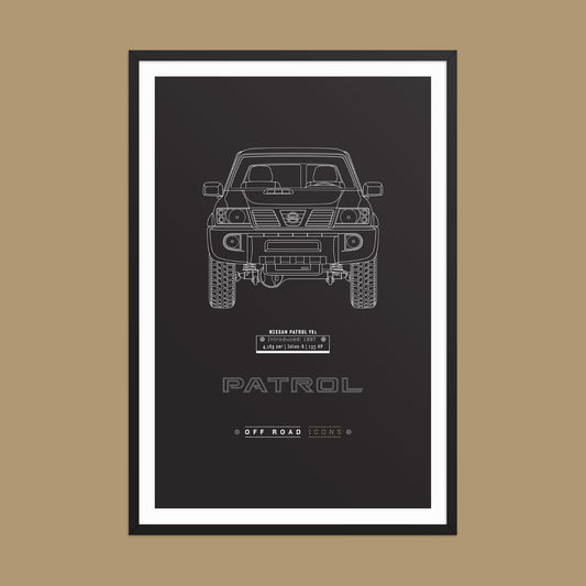 Patrol Y61, Dark Blueprint - Matte Framed poster