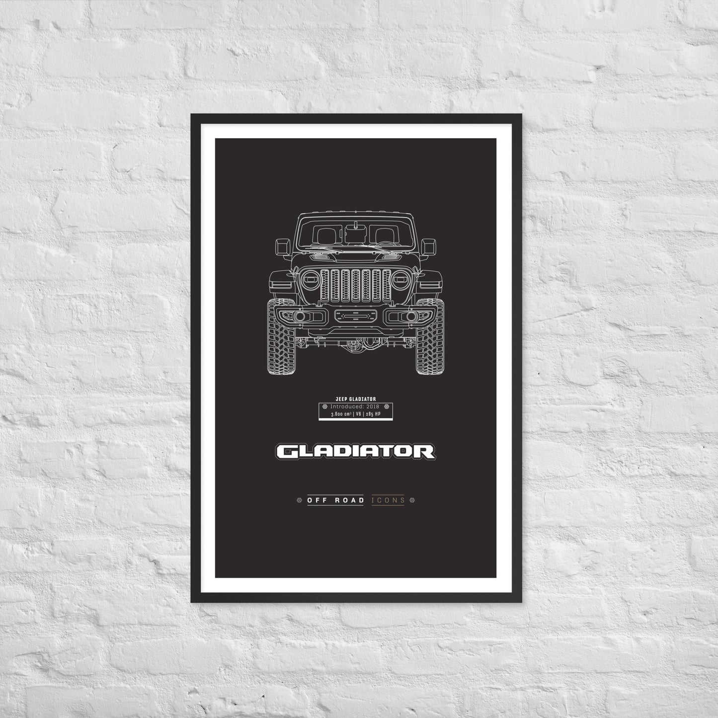 Gladiator, dark blueprint - Matte Framed poster