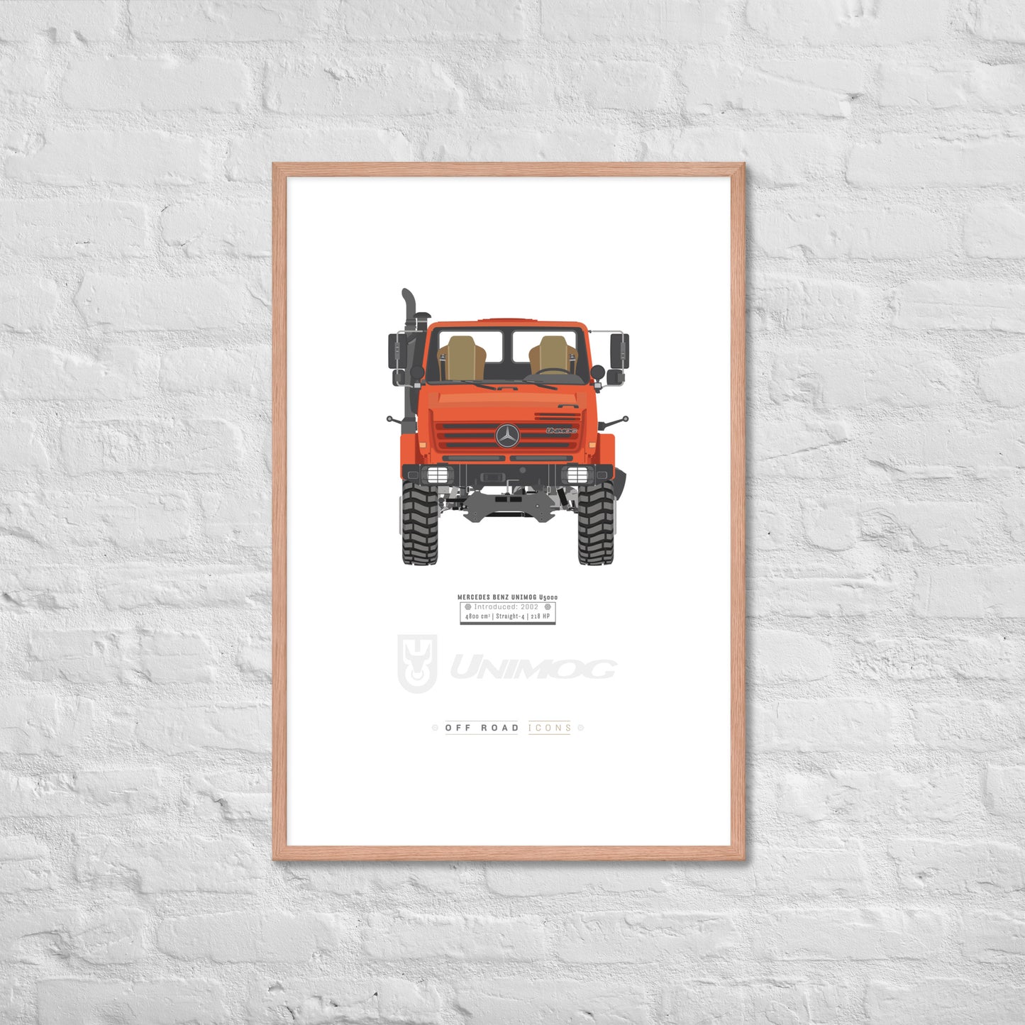 Unimog, red orange - Matte Framed poster