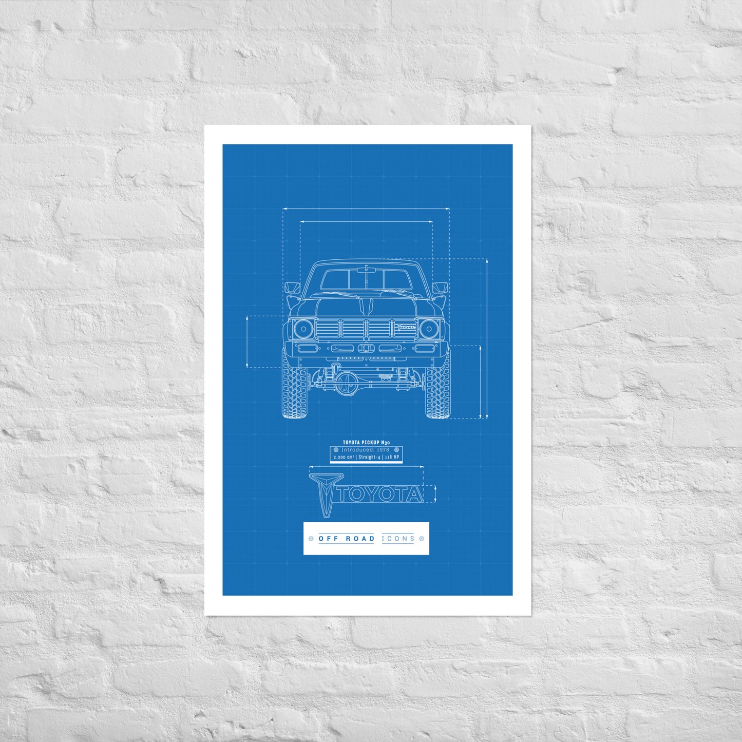 N30 pickup, blueprint - Matte Poster