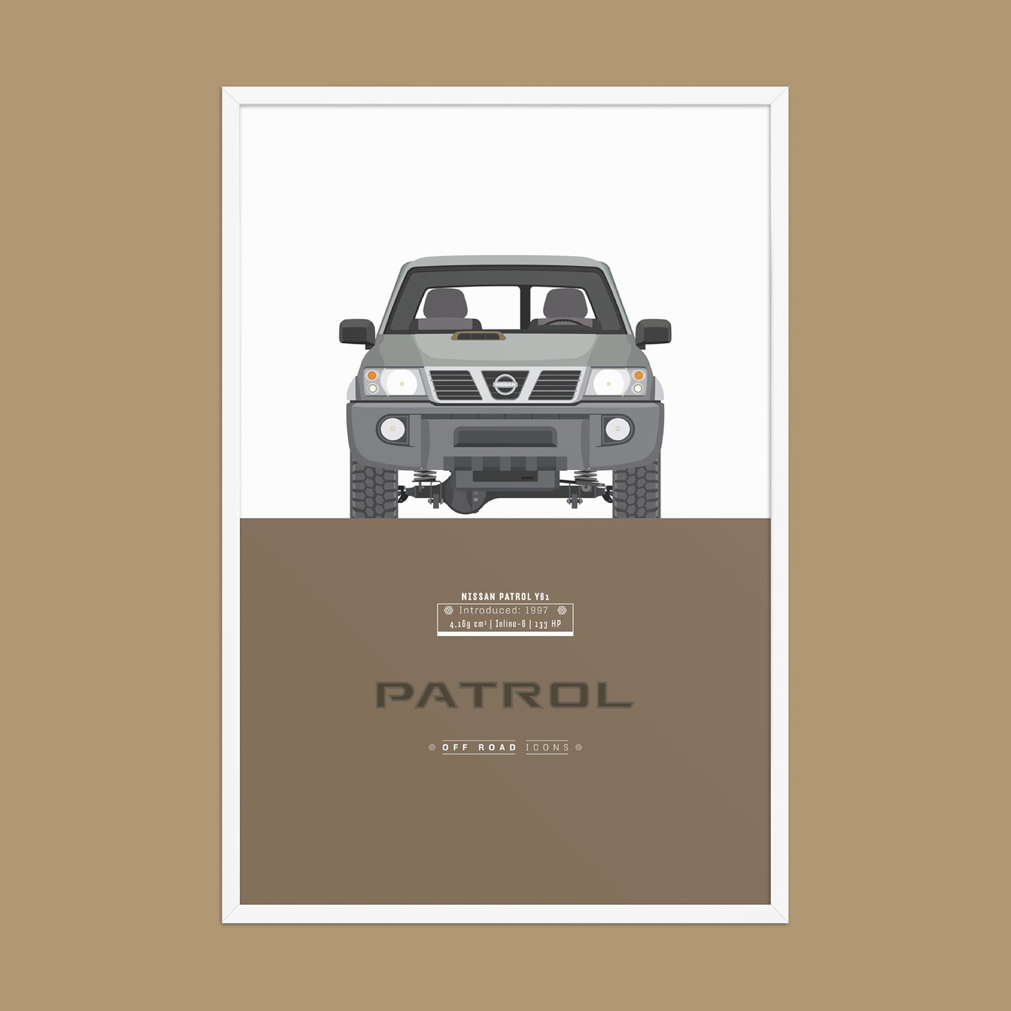 Patrol Y61, Dark Driftwood - Matte Framed poster