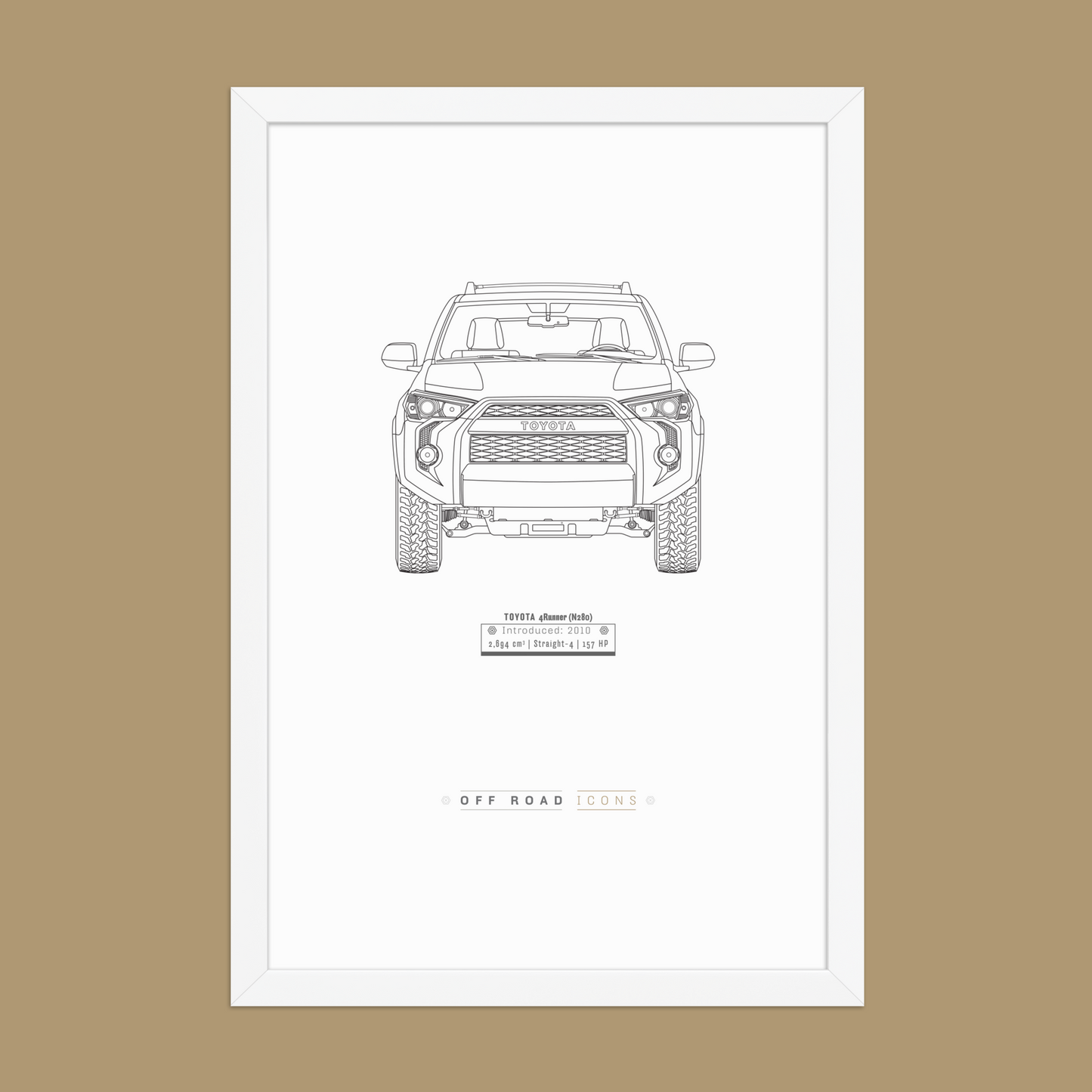 4Runner, Clean Blueprint - Matte Framed poster