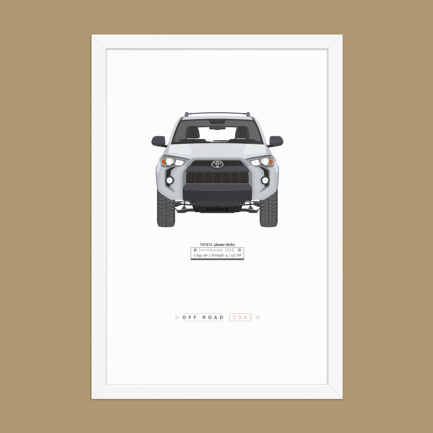 4Runner, Silver Metallic - Matte Framed poster