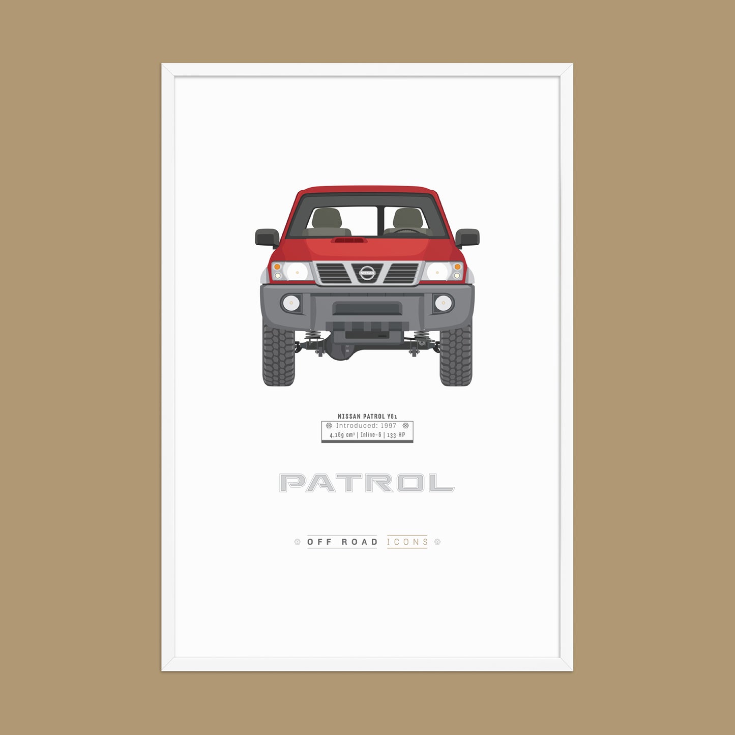 Patrol Y61, Red - Matte Framed poster