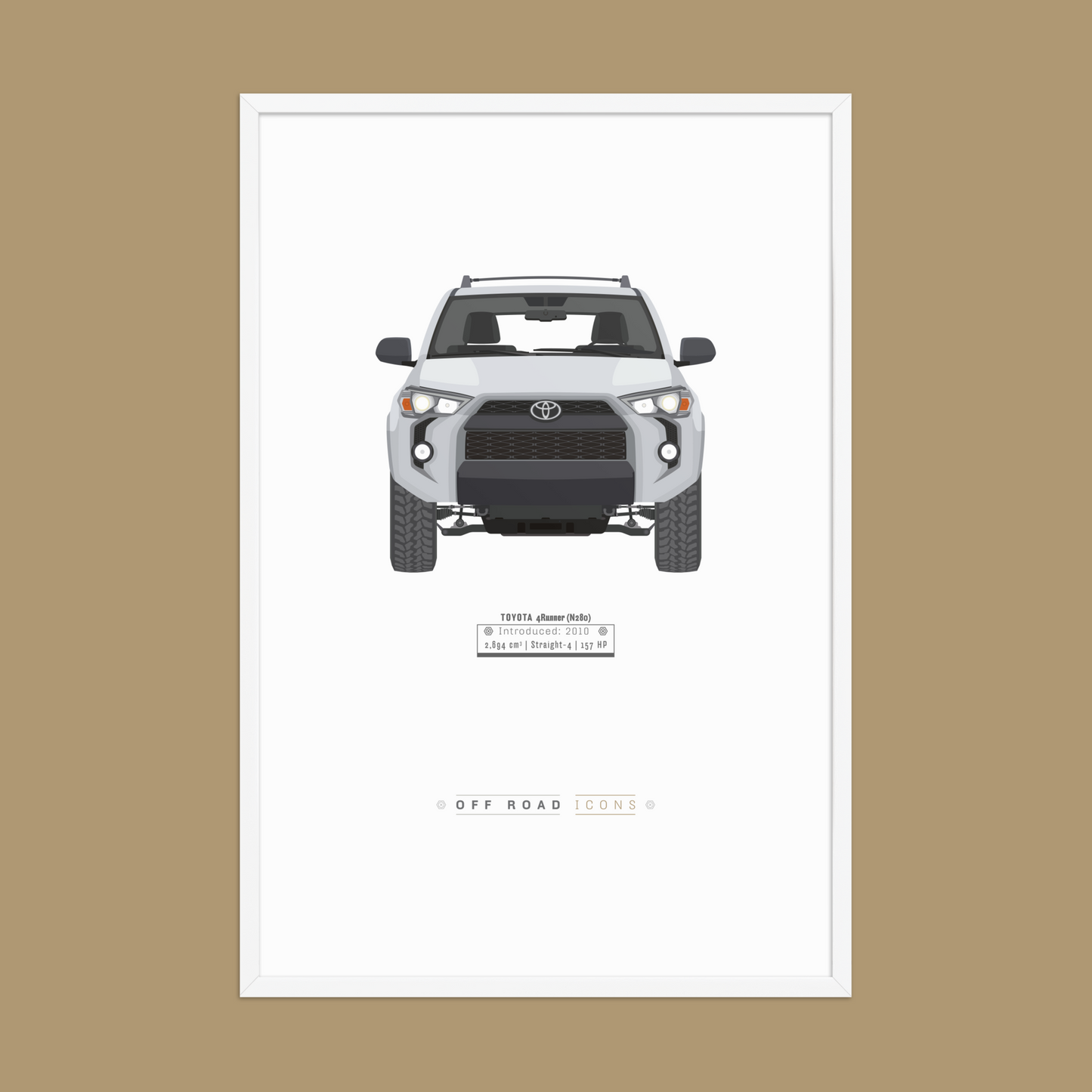 4Runner, Silver Metallic - Matte Framed poster
