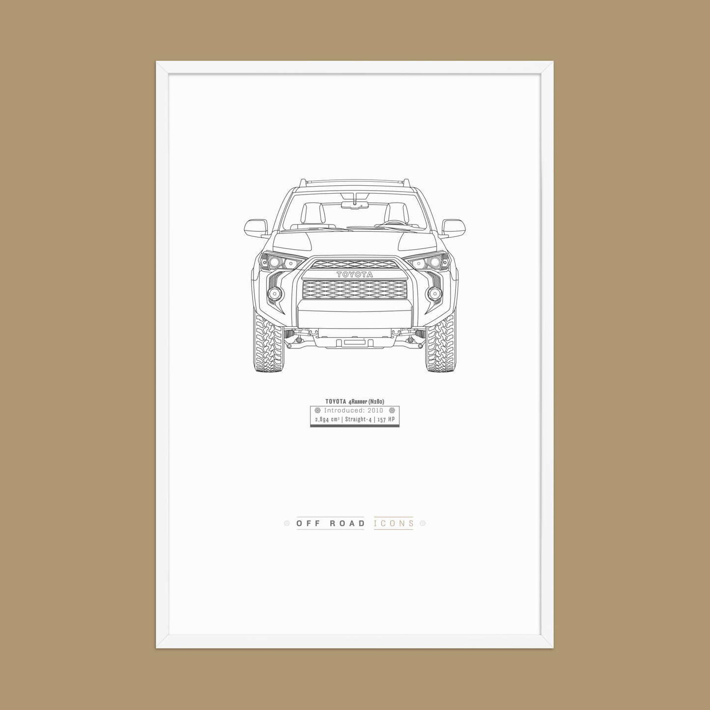 4Runner, Clean Blueprint - Matte Framed poster