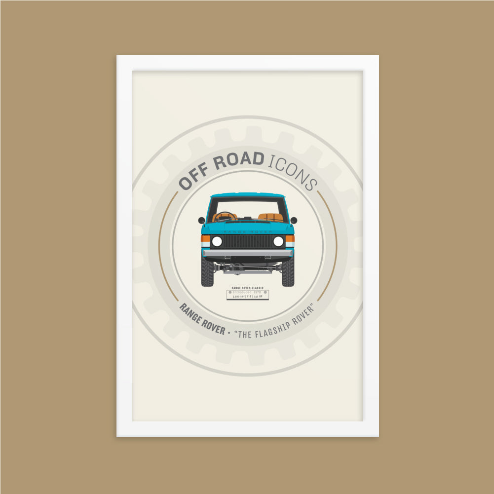 Range Rover Classic, wheel badge - Matte Framed poster