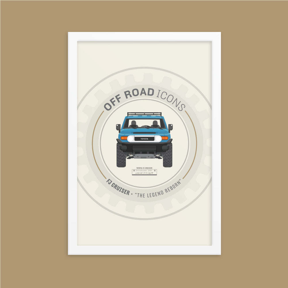 FJ Cruiser, wheel badge - Matte Framed poster
