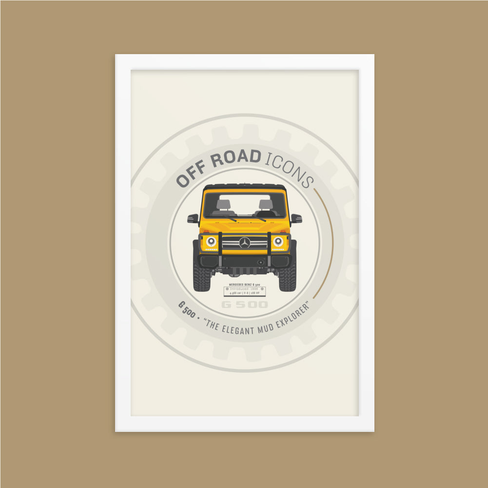 G500, wheel badge - Matte Framed poster