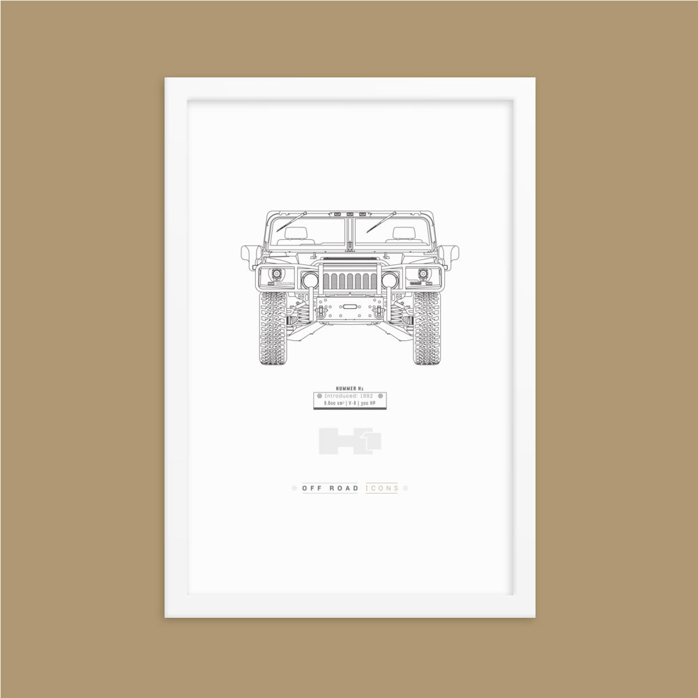 H1, clean blueprint - Matte Framed poster