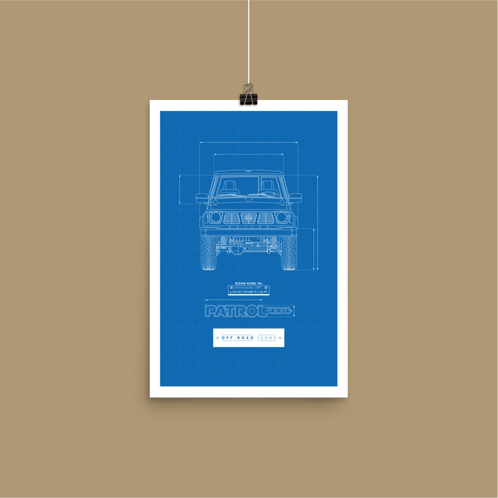 Patrol Y60, blueprint - Matte Poster