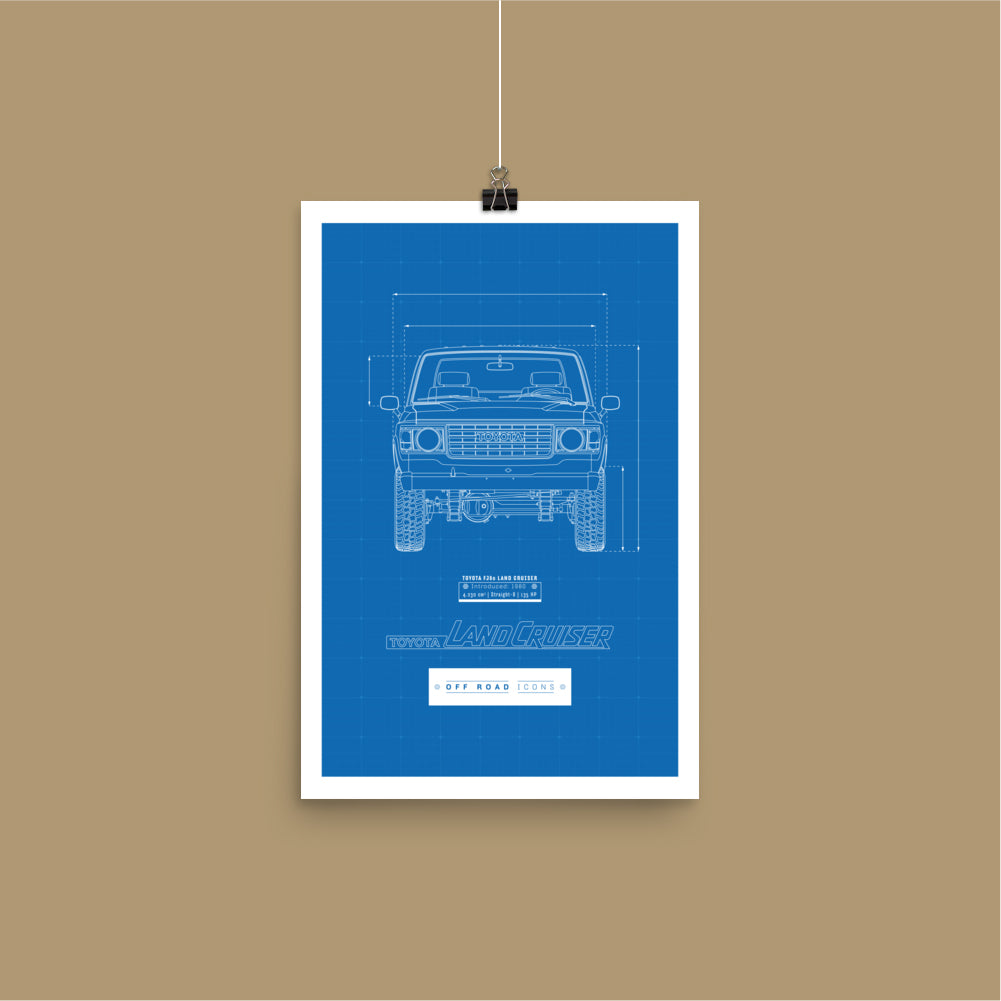 FJ60, blueprint - Matte Poster