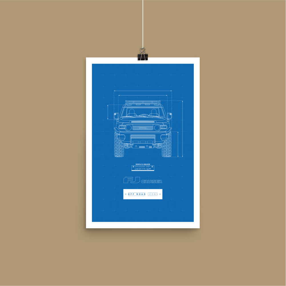 FJ Cruiser, blueprint - Poster