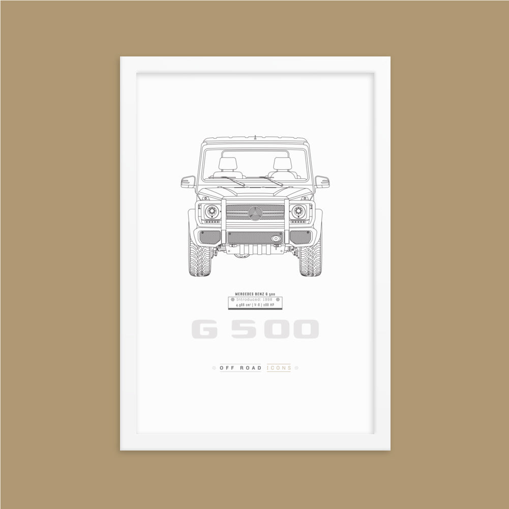 G500, clean blueprint - Matte Framed poster