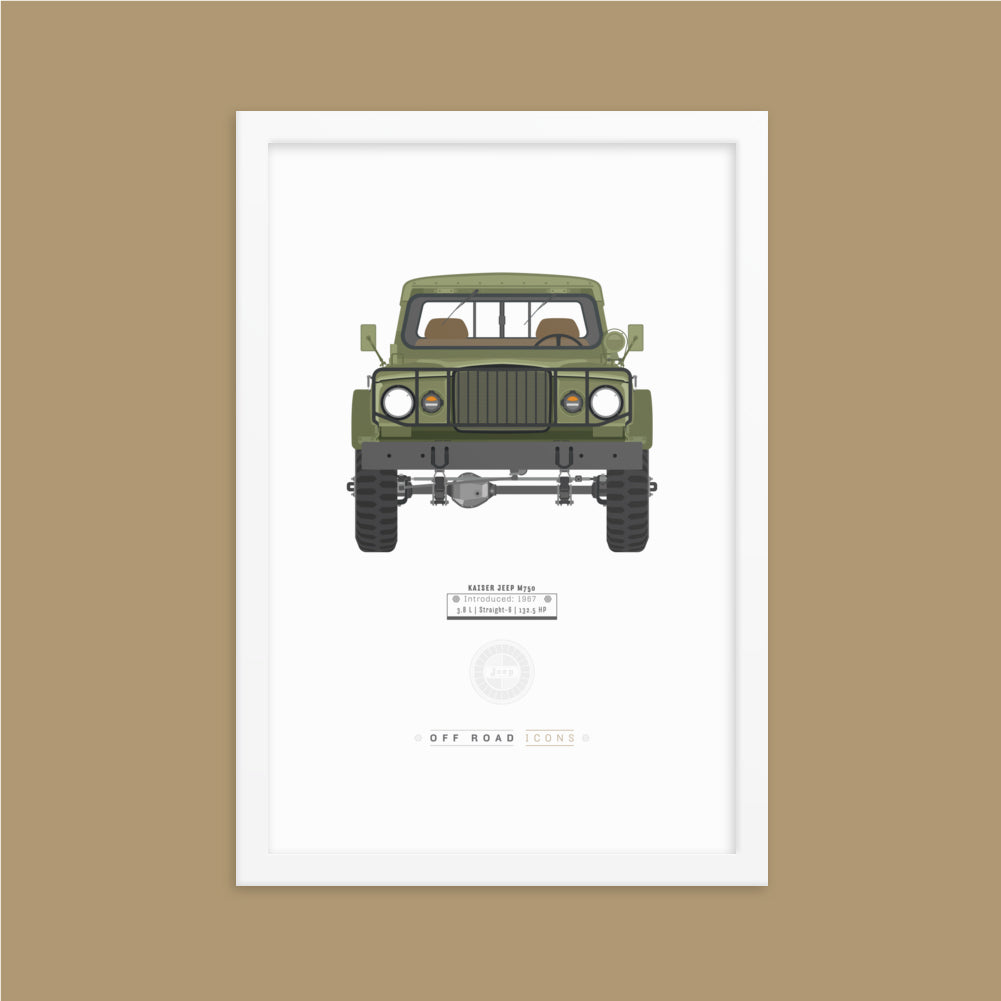 Kaiser Jeep, olive mist - Matte Framed poster