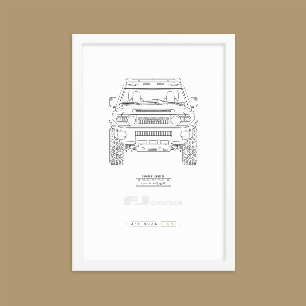 FJ Cruiser, clean blueprint - Matte Framed poster