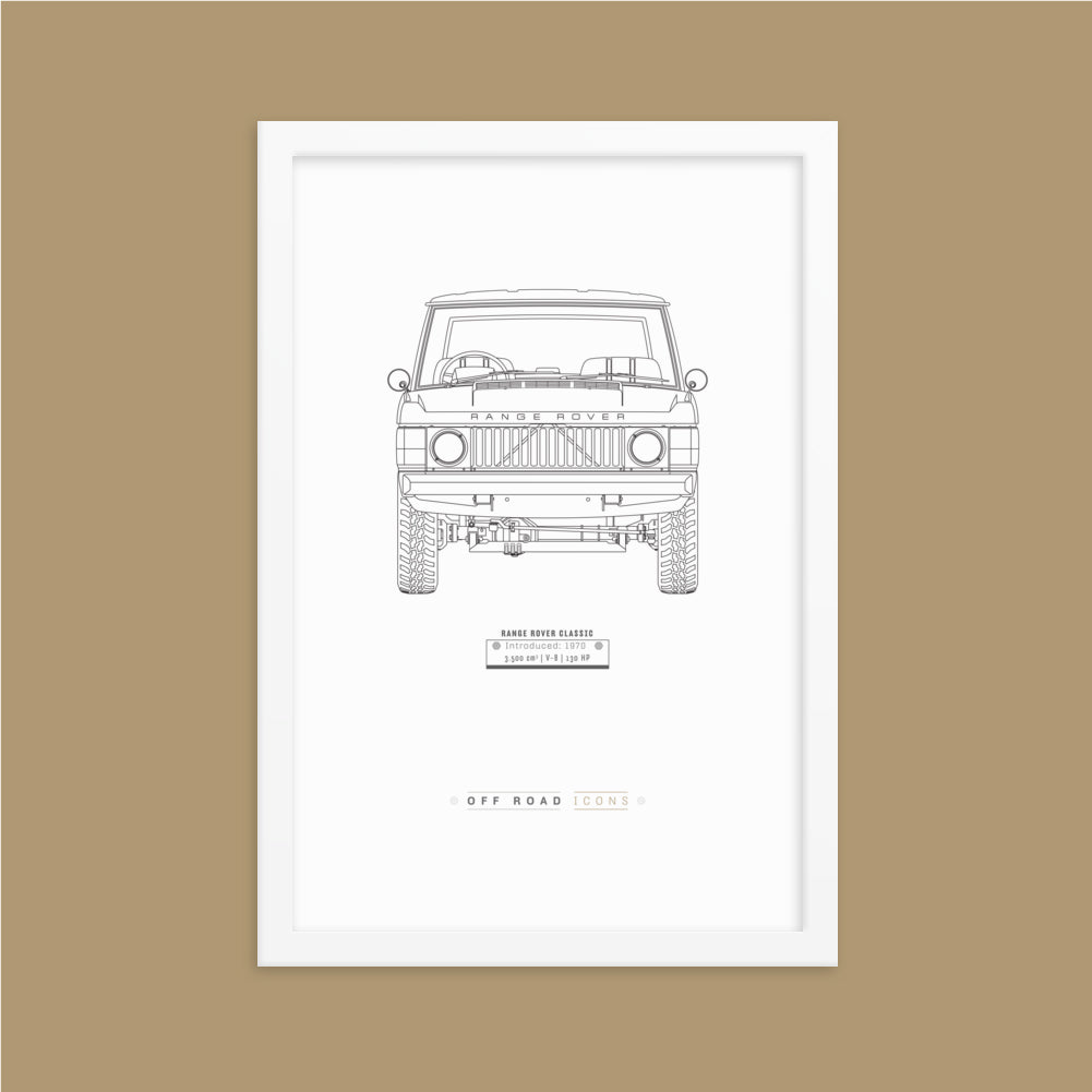 Range Rover Classic, clean blueprint - Matte Framed poster