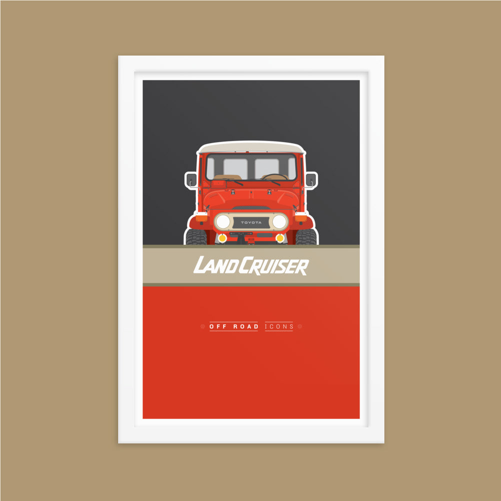 FJ40, solar red - Framed photo paper poster