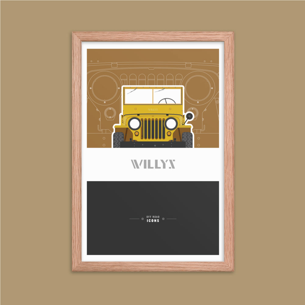 Willys, Michigan yellow - Matte Framed poster