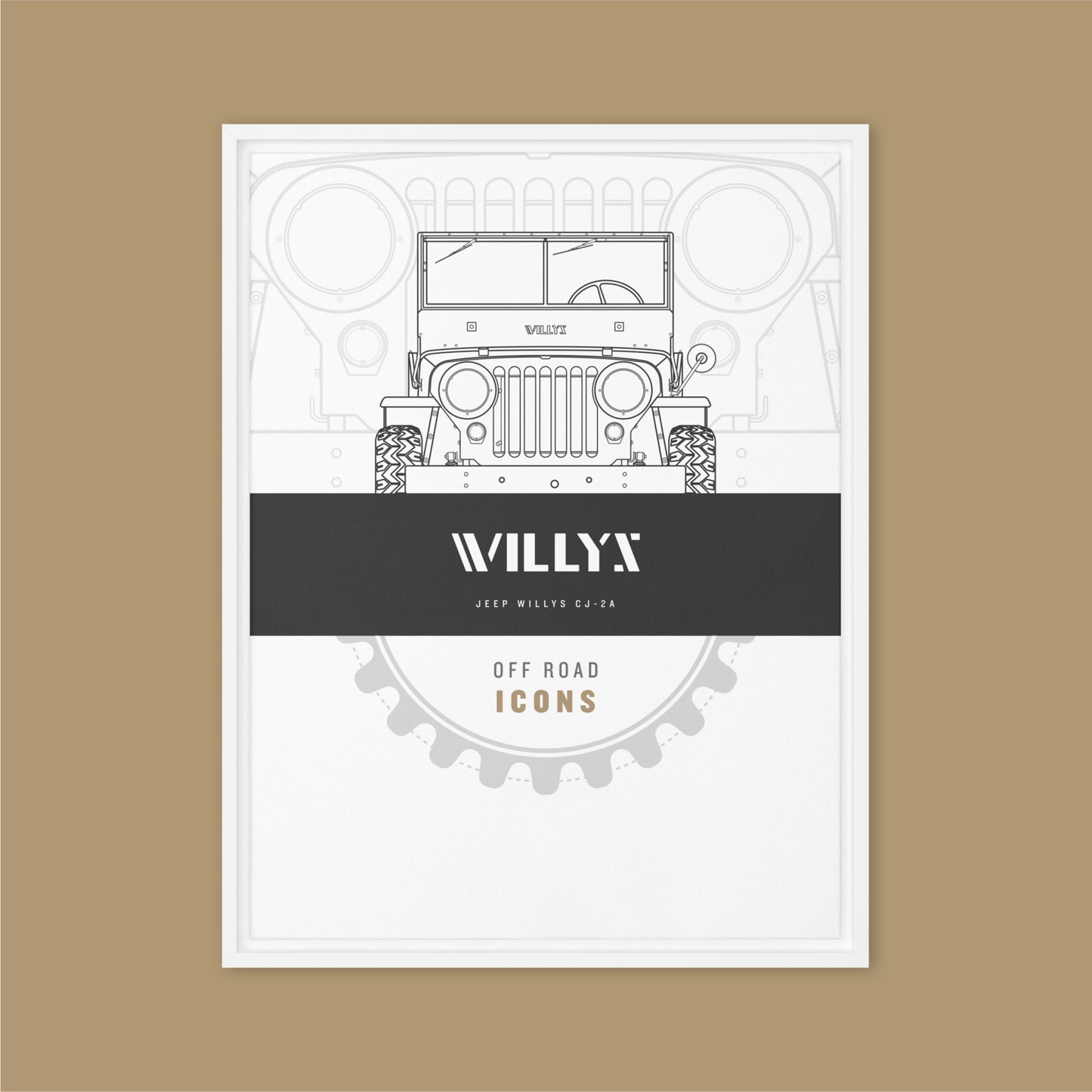 Willys, clean badge - Framed canvas