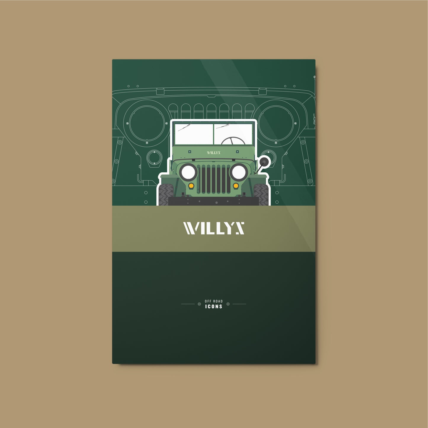 Willys, pine green - Metal prints