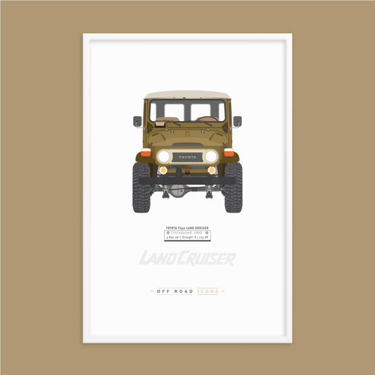 FJ40, amber brown - Matte Framed poster