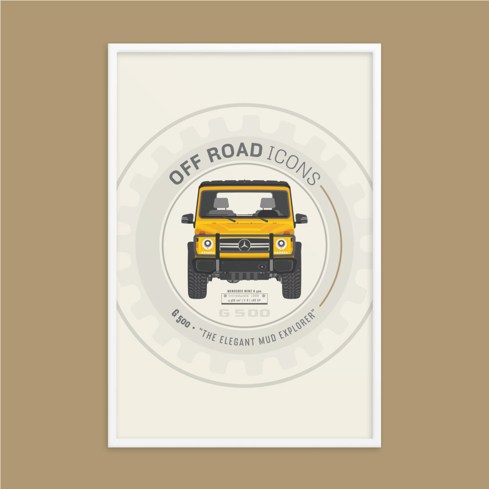 G500, wheel badge - Matte Framed poster