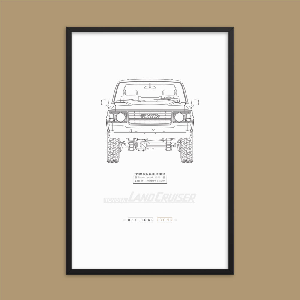FJ60, clean blueprint - Matte Framed poster