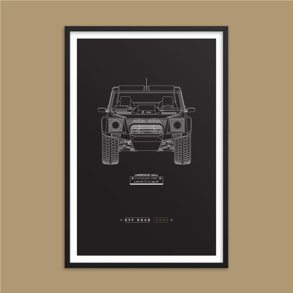 LM002, dark blueprint - Matte Framed poster