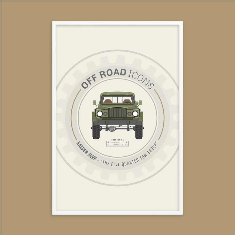 Kaiser Jeep, wheel badge - Framed poster