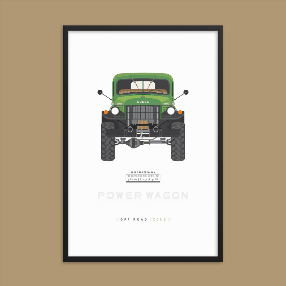 Power Wagon, woodbine green - Matte Framed poster