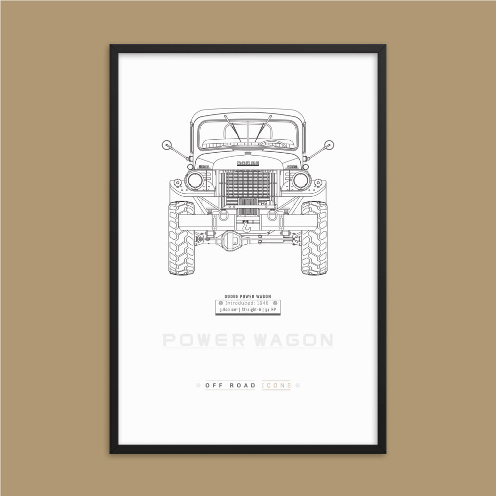 Power Wagon, clean blueprint - Matte Framed poster